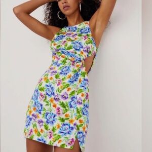 For Love And Lemons Floral Mini Dress - Blue, Purple, Green, Orange